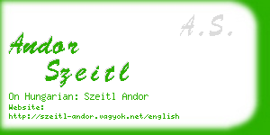 andor szeitl business card